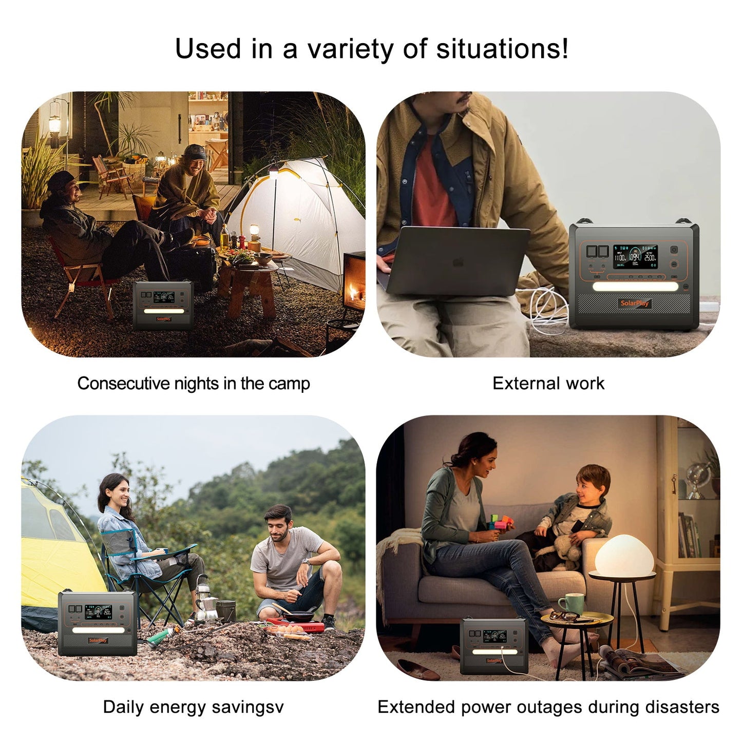 Solarplay Q2402M Portable Power Station with S200 Solar Panel-(2500W/2304Wh+200/400W)