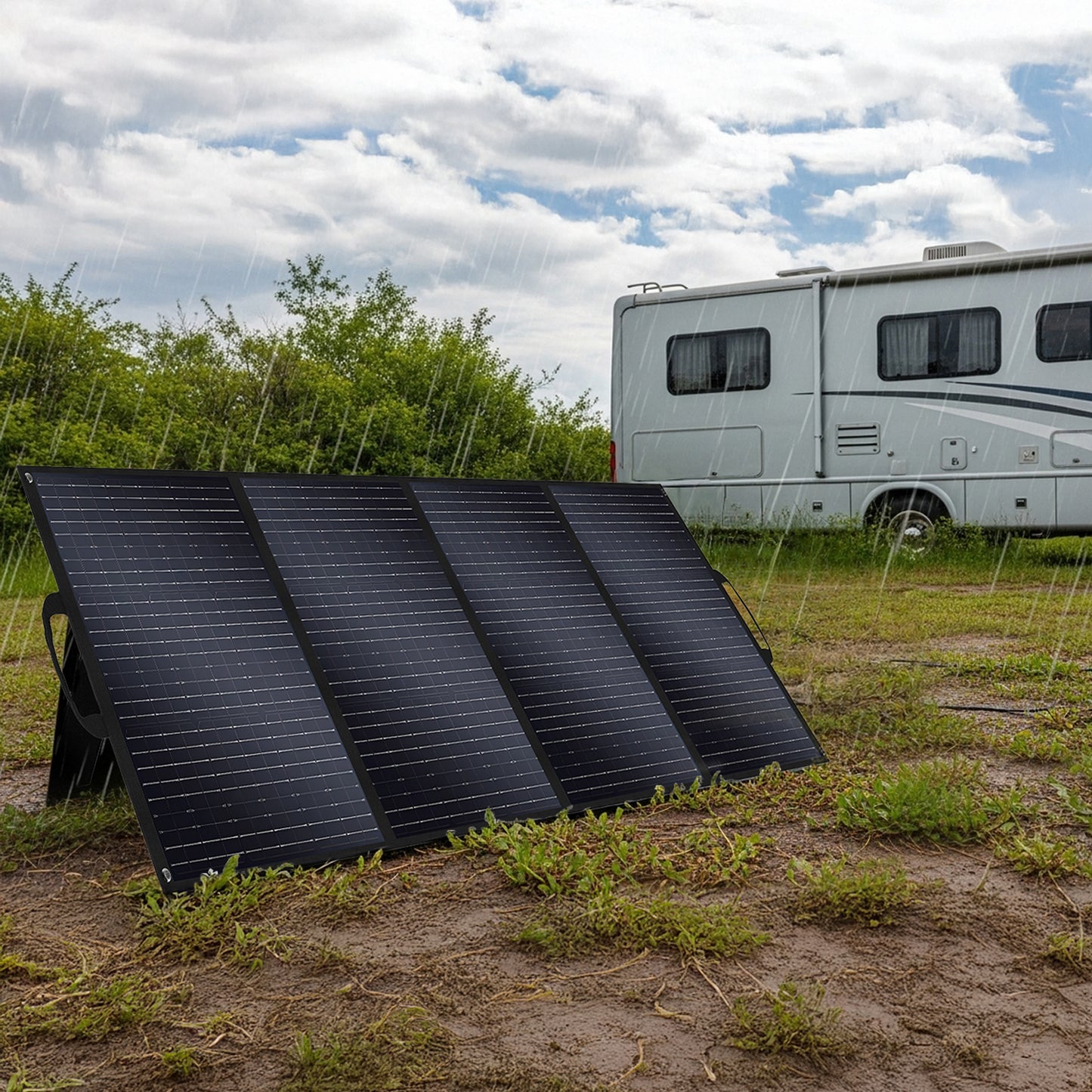 SolarPlay 200W Foldable Solar Panel High Efficiency Portable Charger IP65 Waterproof Backup Power Supply with Kickstand for Camping Emergency RV Outdoor Use
