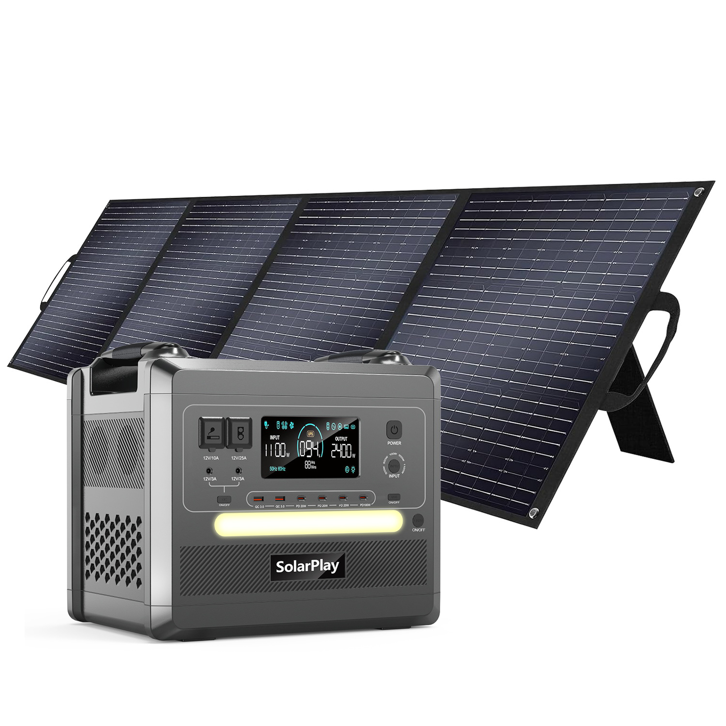 SolarPlay Q2501 Portable Power Station with S200 Solar Panel(2400W/2160Wh+200W)