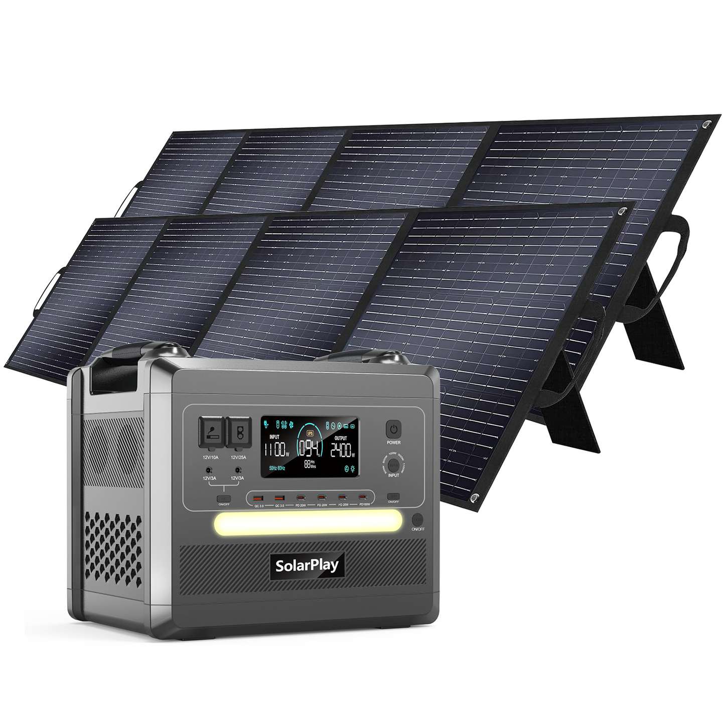 SolarPlay Q2501 Portable Power Station with S200 Solar Panel(2400W/2160Wh+200W)