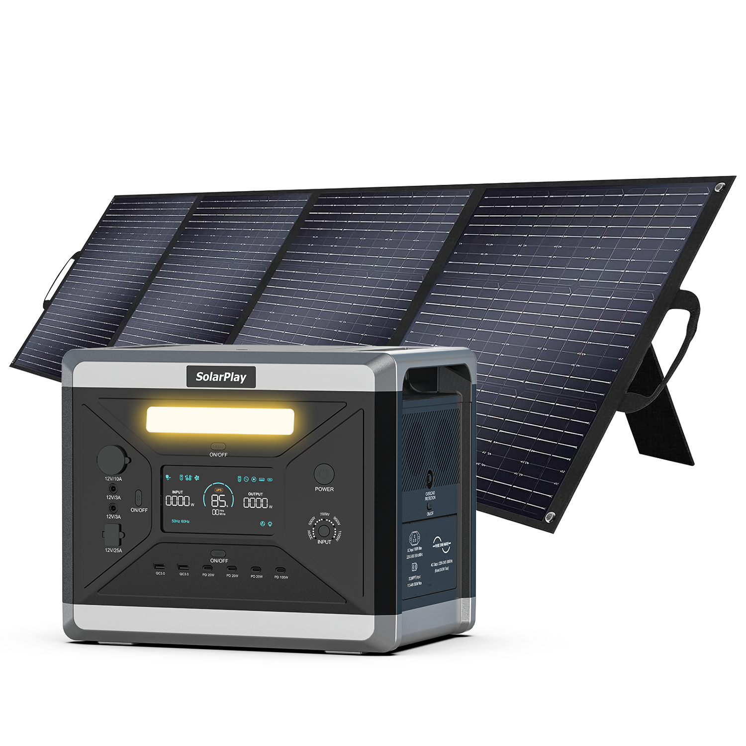 Portable Power Station - 2160Wh/2400W Solar Generator for Camping ...
