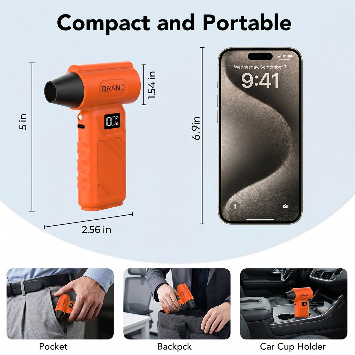 Solarplay Compressed Air Duster-130,000RPM Super Power Electric Air Duster, 5-Gear Adjustable Mini Blower with Fast Charging,Dust Blower for Computer,Keyboard,House,Outdoor and Car