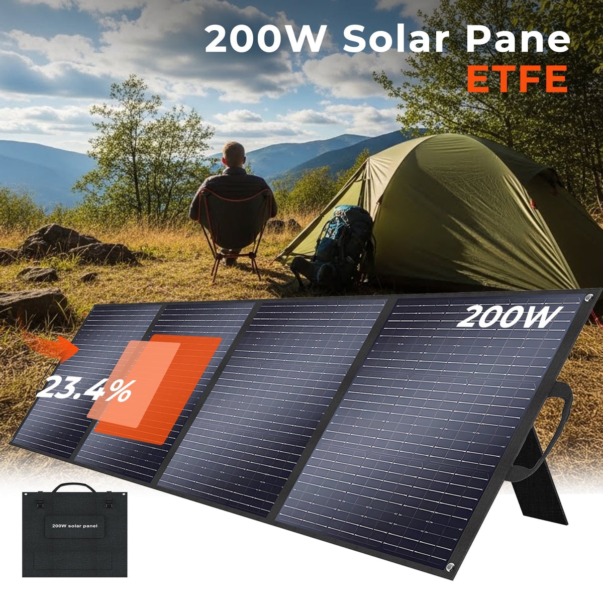 Solarplay 2500W Solar Generator with 2pcs 200W Solar Panel 2304Wh LiFePO4 Power Station,4 AC Outlets for Outdoor Camping,Home Backup,Emergency,RV