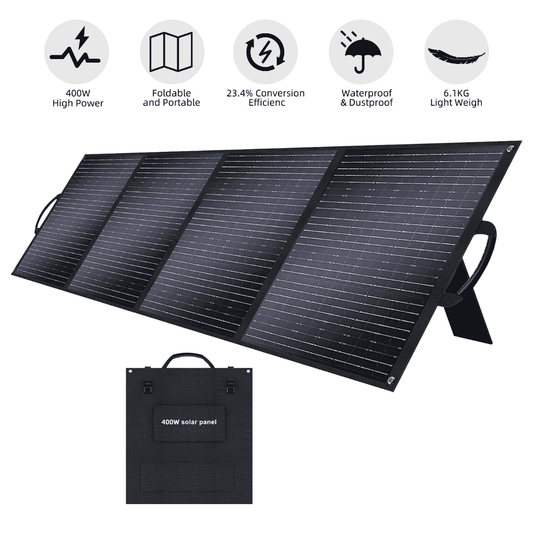 400W Portable Solar Panel, IP65 Waterproof, Lightweight & Fast Installation
