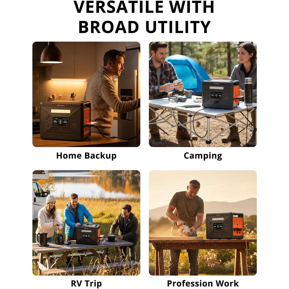 Greenery Solar Generator G2500 2304Wh LiFePO4 Power Station with 400W Solar Panel,2500W AC Output for Outdoor Camping,Home Backup,Emergency,RV
