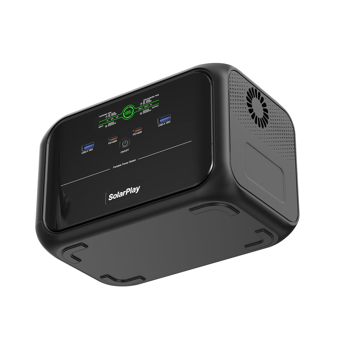 Solarplay Solar Generator Q300,288Wh LiFePO4 Battery,300W Surge to 600W AC Output,Fast Charging Portable Power Station for Outdoor,Camping,Home Use