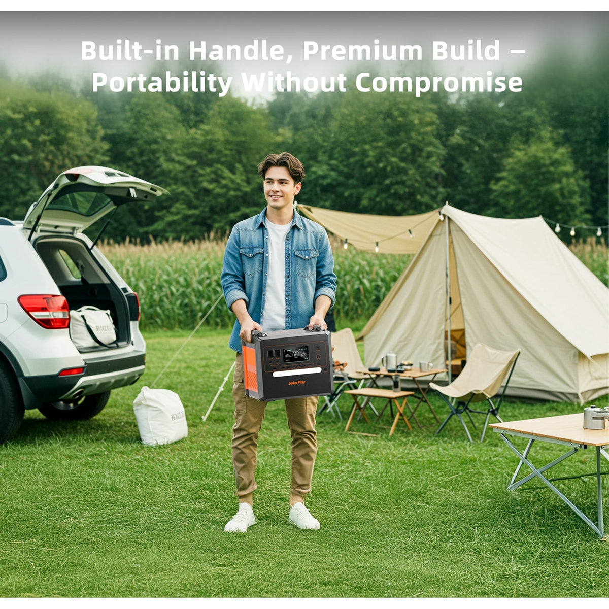 Clearance!Solarplay Q2402M Portable Power Station with 200W Solar Panel,2304Wh LiFePO4 Battery,2500W (Surge 4800W) Output Home Power,Solar Generator for Home Use,Camping Accessories,Emergencies