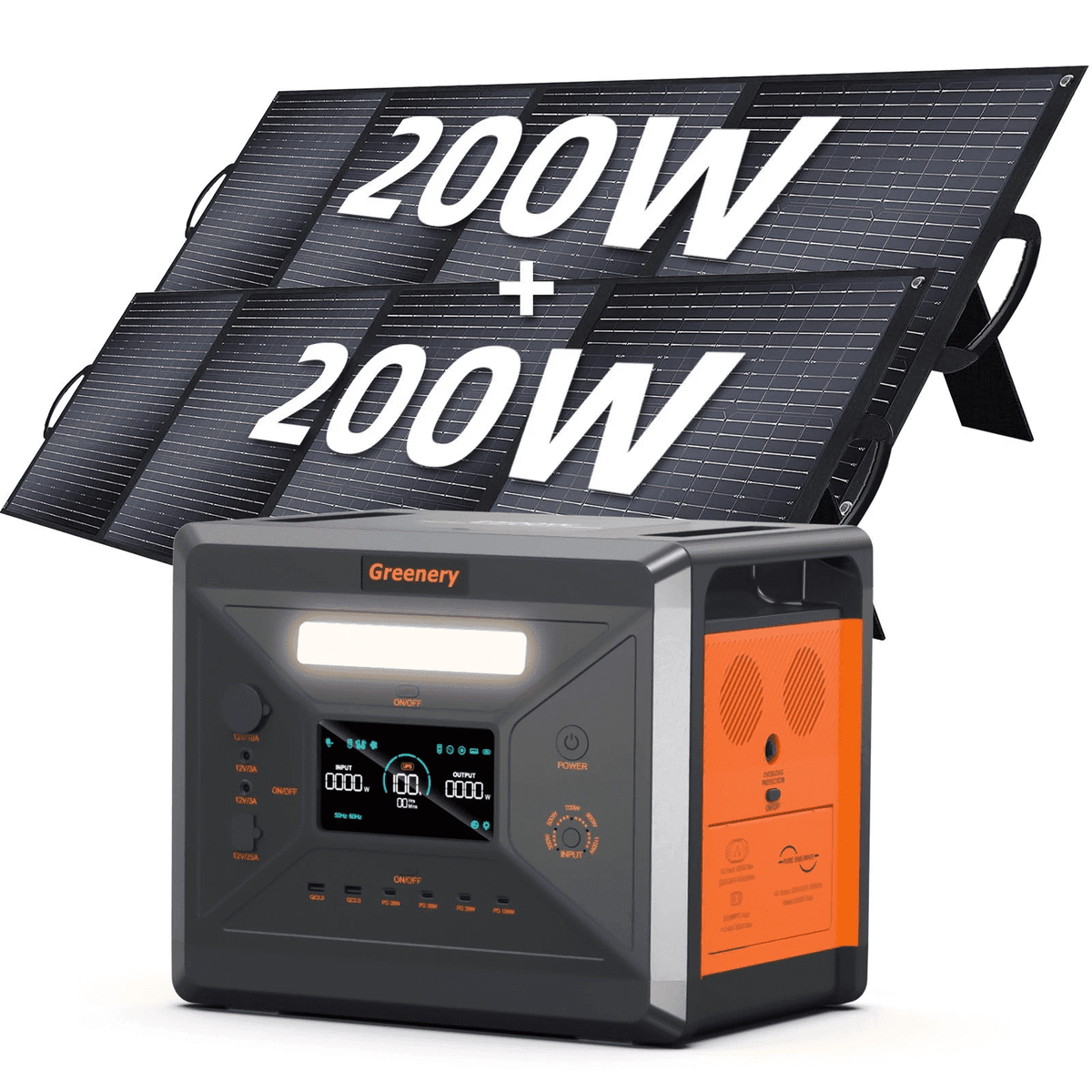 Solarplay 2500W Solar Generator with 2pcs 200W Solar Panel 2304Wh LiFePO4 Power Station,4 AC Outlets for Outdoor Camping,Home Backup,Emergency,RV