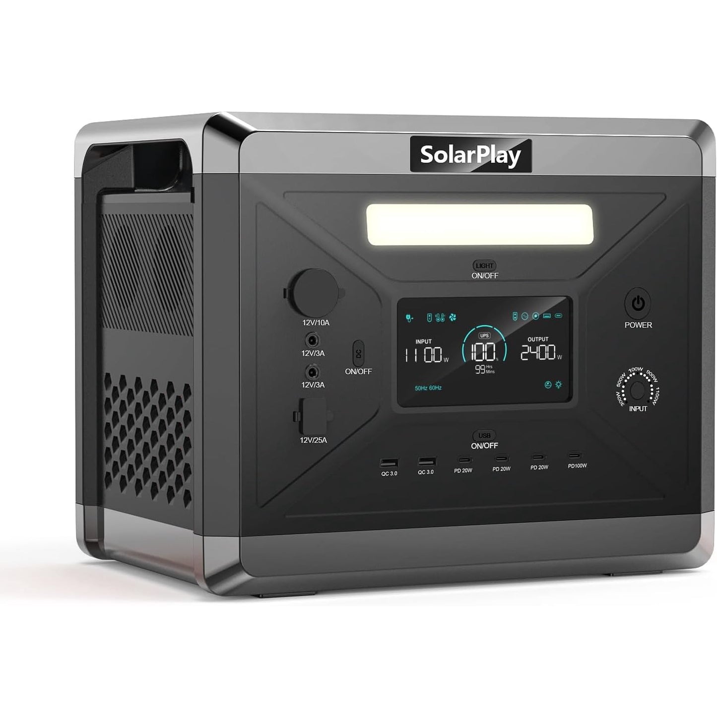 Clearance! Solarplay Q2501 Power Station 2400W 2160Wh LiFePO4 Battery Backup Solar Generator for Home, Camping, Emergency Use