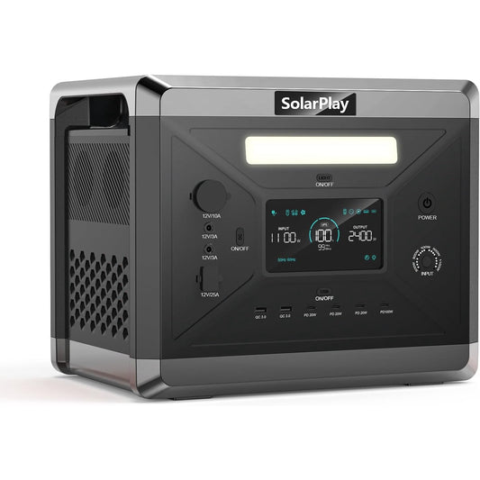 Clearance! Solarplay Q2501 Power Station 2400W 2160Wh LiFePO4 Battery Backup Solar Generator for Home, Camping, Emergency Use