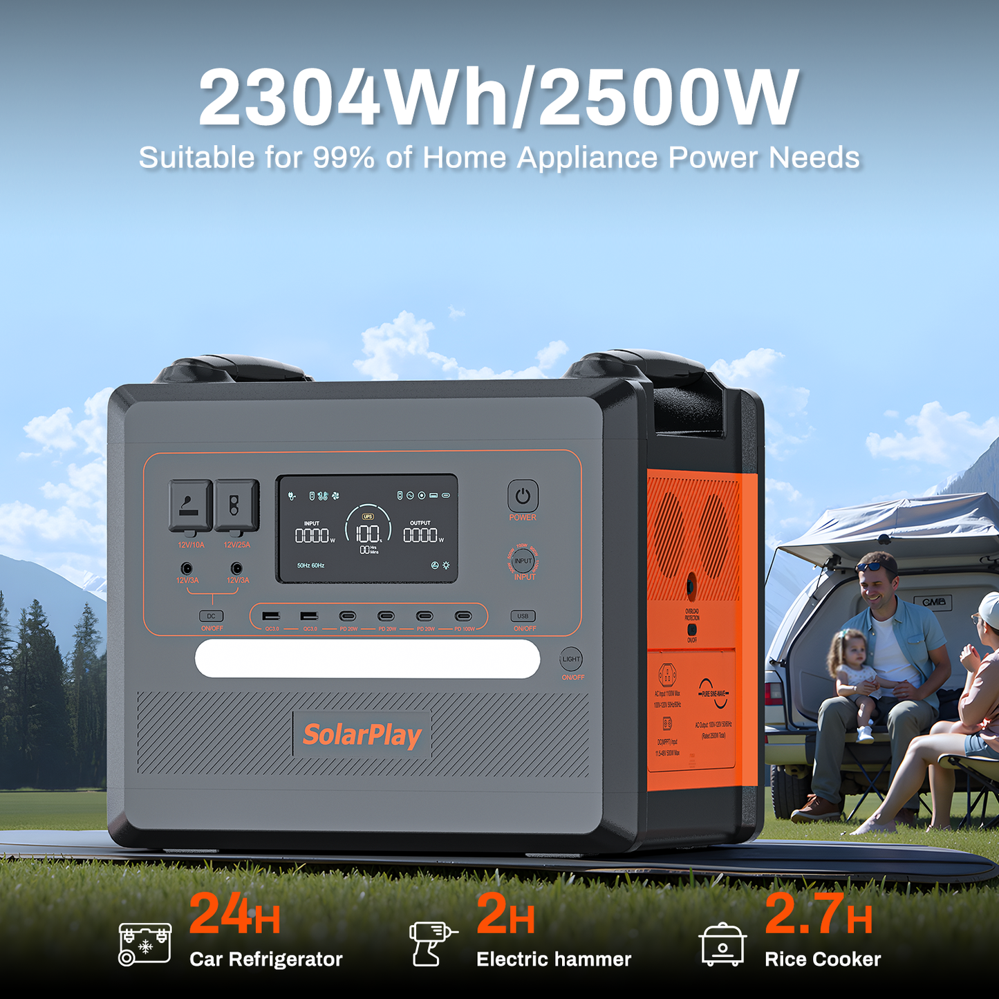 SolarPlay Q2402M Portable  Power Station with Trolley
