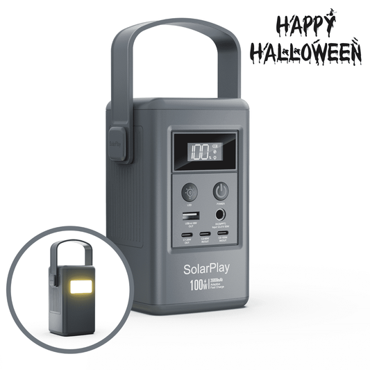 SolarPlay 100W 96Wh Push button Start Battery Generator, with 100W 2-Way Fast Charging for Jobsite/ Travel