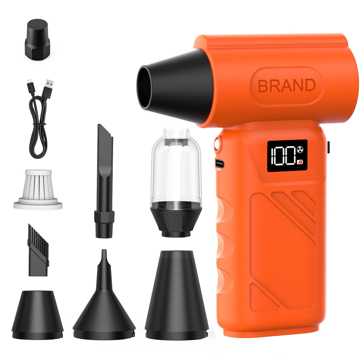 Solarplay Compressed Air Duster-130,000RPM Super Power Electric Air Duster, 5-Gear Adjustable Mini Blower with Fast Charging,Dust Blower for Computer,Keyboard,House,Outdoor and Car