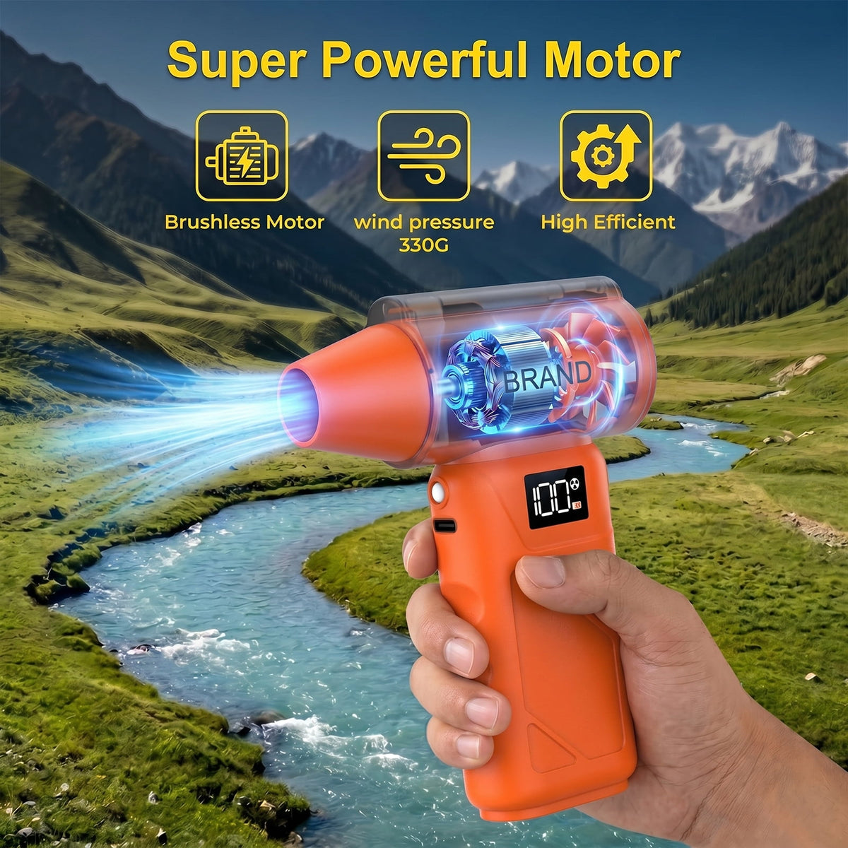 Solarplay Compressed Air Duster-130,000RPM Super Power Electric Air Duster, 5-Gear Adjustable Mini Blower with Fast Charging,Dust Blower for Computer,Keyboard,House,Outdoor and Car