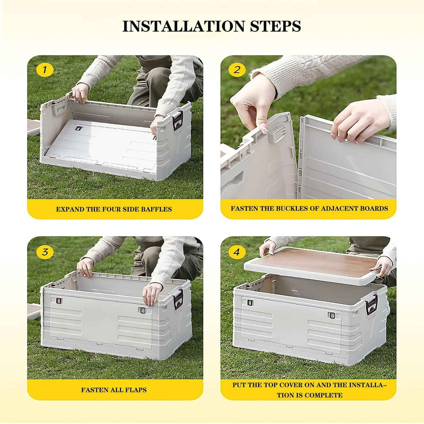 Solarplay Car Trunk Storage Box Thickened Car Storage Organizer multifunctional Plastic Stackable Storage Containers,Coffee-60L