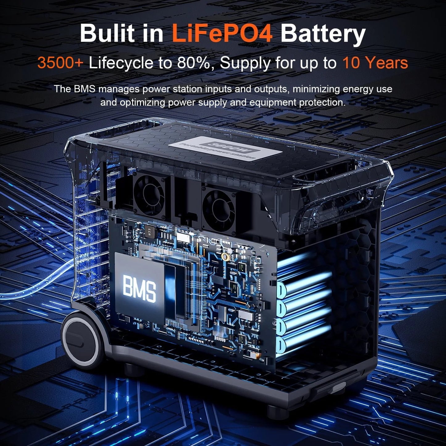 Solarplay 3600W (Peak 6600W) Portable Power Station 3840Wh LiFePO4 Battery UPS Solar Generator with 15 Outputs for Outdoor Home Backup Emergency
