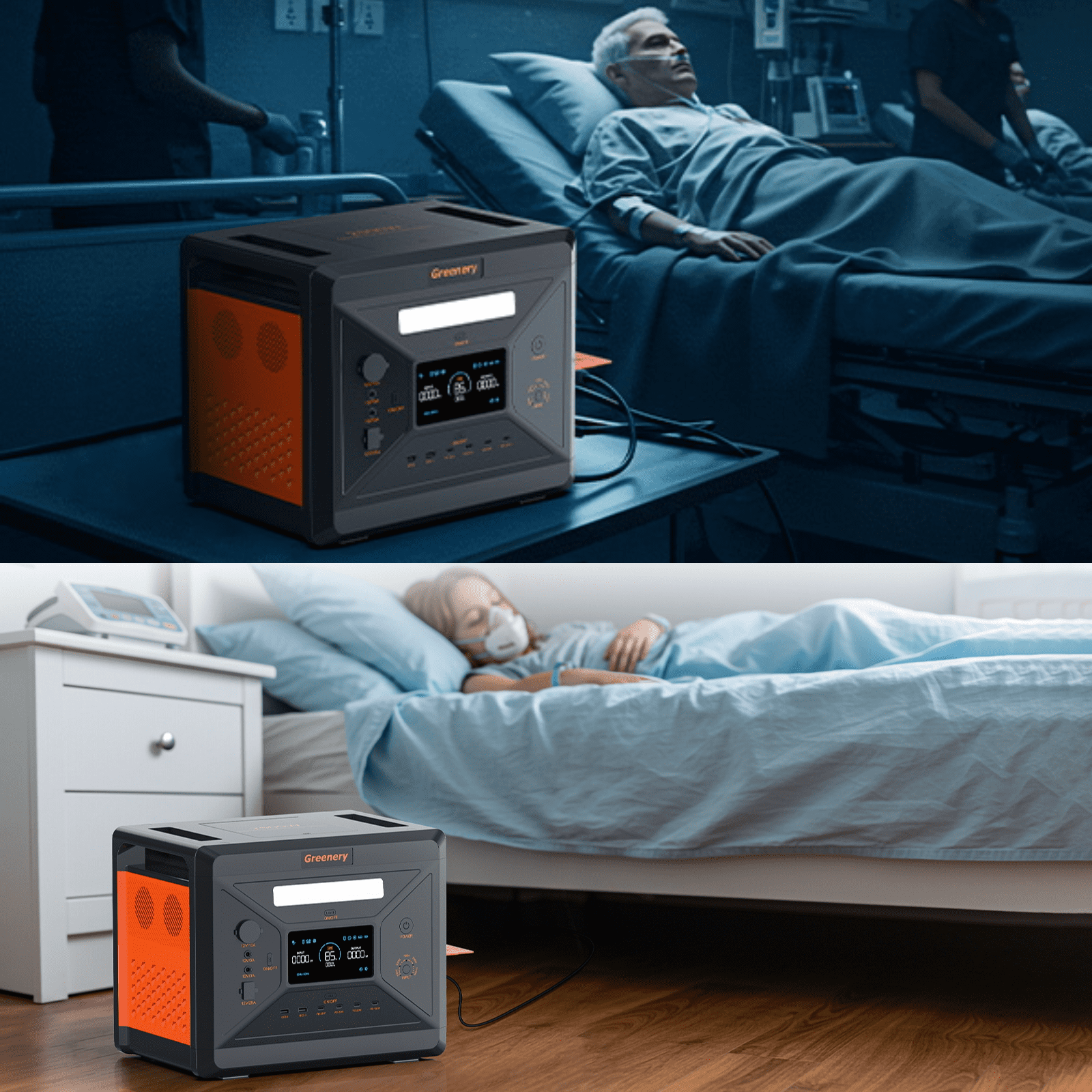 Greenery G2500 Portable Power Station 2500W(Peak 4800W),2304Wh Solar Generator 1.5Hrs Fast Charging LiFePO4 Battery,4 AC Outlets Emergency Power Station for Home,Camping,Outdoor Battery Backup
