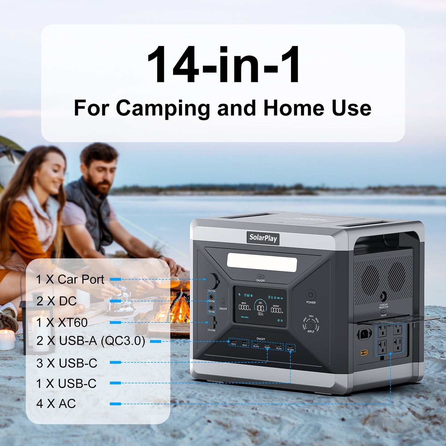 SOLARPLAY 2400W Continuous Portable Power Stations