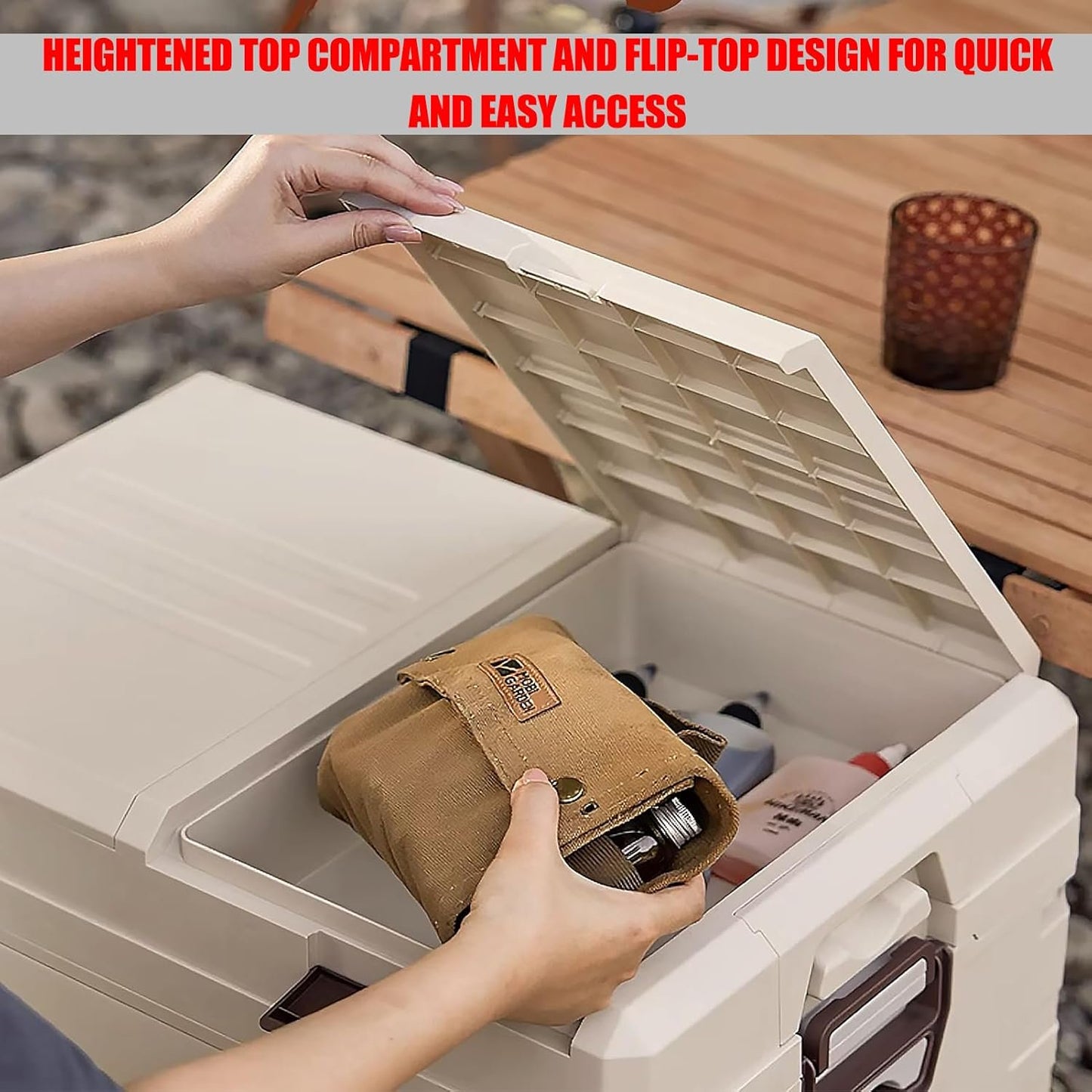Solarplay Car Trunk Storage Box Thickened Car Storage Organizer multifunctional Plastic Stackable Storage Containers,Coffee-60L