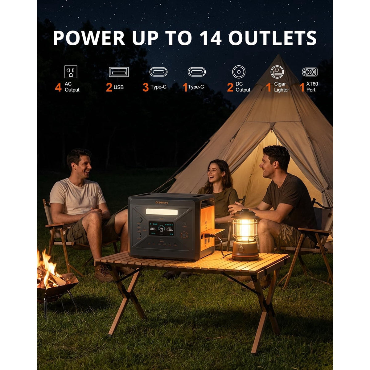 Solarplay 2500W Solar Generator with 2pcs 200W Solar Panel 2304Wh LiFePO4 Power Station,4 AC Outlets for Outdoor Camping,Home Backup,Emergency,RV