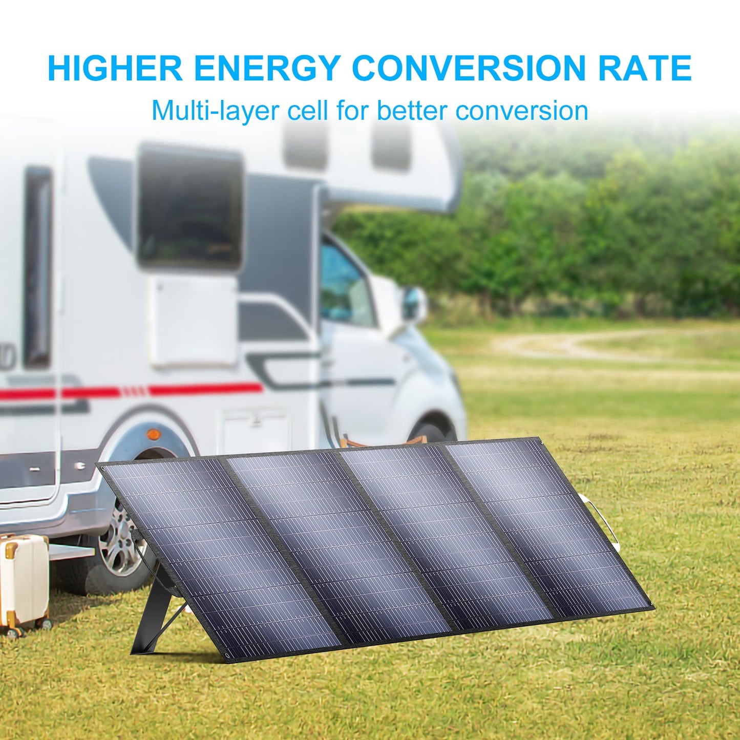 Greenery 200W Foldable Solar Panel, 18V High-Efficiency 23.4% Monocrystalline, Portable Power for RV, Camping, Outdoor & Home Backup